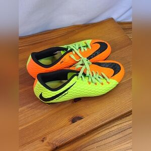 Nike Youth Hypervenom Orange and Green Indoor Soccer Cleats
